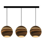 Moon Linear Scraplight Pendant - Black / Natural