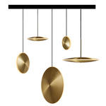 Chrona Dish Mixed Linear Pendant - Black / Brass