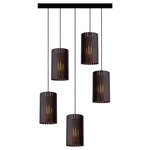 Kerflight Wood Cluster Circular Pendant - Black / Blackened Ash