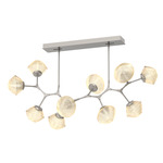 Mesa Modern Branch Linear Chandelier - Beige Silver / Mesa Amber