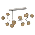 Mesa Modern Branch Linear Chandelier - Beige Silver / Mesa Bronze