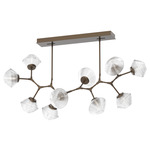 Mesa Modern Branch Linear Chandelier - Flat Bronze / Mesa Clear