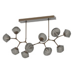 Mesa Modern Branch Linear Chandelier - Flat Bronze / Mesa Smoke