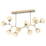Mesa Modern Branch Linear Chandelier - Gilded Brass / Mesa Amber