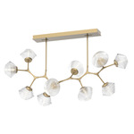Mesa Modern Branch Linear Chandelier - Gilded Brass / Mesa Clear