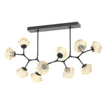 Mesa Modern Branch Linear Chandelier - Matte Black / Mesa Amber