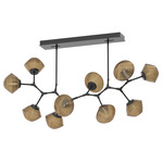 Mesa Modern Branch Linear Chandelier - Matte Black / Mesa Bronze
