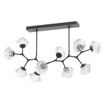 Mesa Modern Branch Linear Chandelier - Matte Black / Mesa Clear