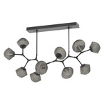 Mesa Modern Branch Linear Chandelier - Matte Black / Mesa Smoke