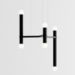 Molecule Chandelier - Black / Black Oak