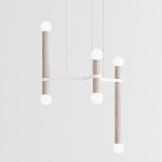 Molecule Chandelier - White / White Oak