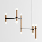 Molecule Chandelier - Black / Natural Oak