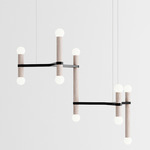 Molecule Chandelier - Black / White Oak