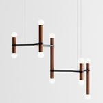 Molecule Chandelier - Black / Walnut
