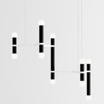 Molecule Chandelier - White / Black Oak