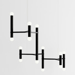 Molecule Chandelier - Black / Black Oak