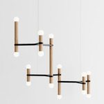 Molecule Chandelier - Black / Natural Oak