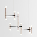 Molecule Chandelier - Black / White Oak
