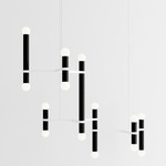 Molecule Chandelier - White / Black Oak