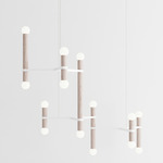 Molecule Chandelier - White / White Oak