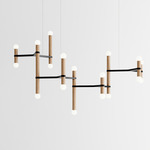 Molecule Chandelier - Black / Natural Oak