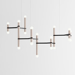 Molecule Chandelier - Black / White Oak