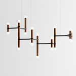 Molecule Chandelier - Black / Walnut