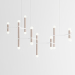 Molecule Chandelier - White / White Oak