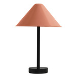 Eave Table Lamp - Black / Peach Shade