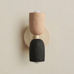 Ceramic Up Down Wall Sconce - Bone Canopy / Tan Clay Upper Shade