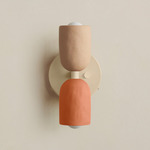 Ceramic Up Down Wall Sconce - Bone Canopy / Tan Clay Upper Shade