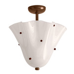Fazzo Surface Mount - Patina Brass / Opaline with Amber Embellishments