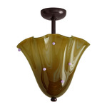 Fazzo Surface Mount - Blackened Brass / Pistachio with Lilac Embelleshments