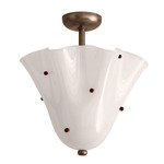 Fazzo Surface Mount - Pewter / Opaline with Amber Embellishments