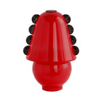 Calla Table Lamp - Blackened Brass / Poppy with Ink Embellishments