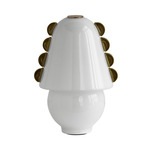 Calla Table Lamp - Pewter / Opaline with Pistachio Embellishments