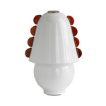 Calla Table Lamp - Pewter / Opaline with Amber Embellishments