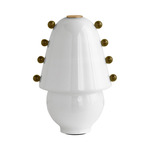 Gemma Table Lamp - Brass / Opaline with Pistachio Embellishments