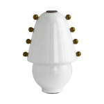 Gemma Table Lamp - Blackened Brass / Opaline with Pistachio Embellishments