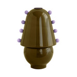 Gemma Table Lamp - Blackened Brass / Pistachio with Lilac Embelleshments