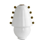 Gemma Table Lamp - Pewter / Opaline with Pistachio Embellishments
