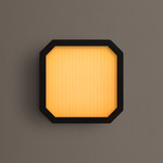 Strata Wall / Ceiling Light - Blackened Brass / Vellum Stripes