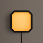 Strata Plug-In Wall / Ceiling Light - Blackened Brass / Vellum Stripes