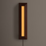 Mira Linear Plug-In Wall / Ceiling Light - Dark Leopardwood / Almond Solid