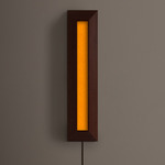 Mira Linear Plug-In Wall / Ceiling Light - Dark Leopardwood / Olive Solid