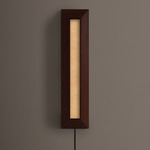 Mira Linear Plug-In Wall / Ceiling Light - Dark Leopardwood / Cirrus Powder