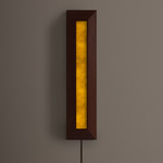 Mira Linear Plug-In Wall / Ceiling Light - Dark Leopardwood / Moss Powder