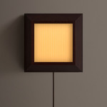 Mira Plug-In Wall / Ceiling Light - Dark Leopardwood / Vellum Stripes