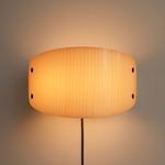 Onda Plug-In Wall Sconce - Blackened Brass / Vellum Stripes