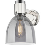 Lawton Bell Wall Sconce - Polished Nickel / Smoke